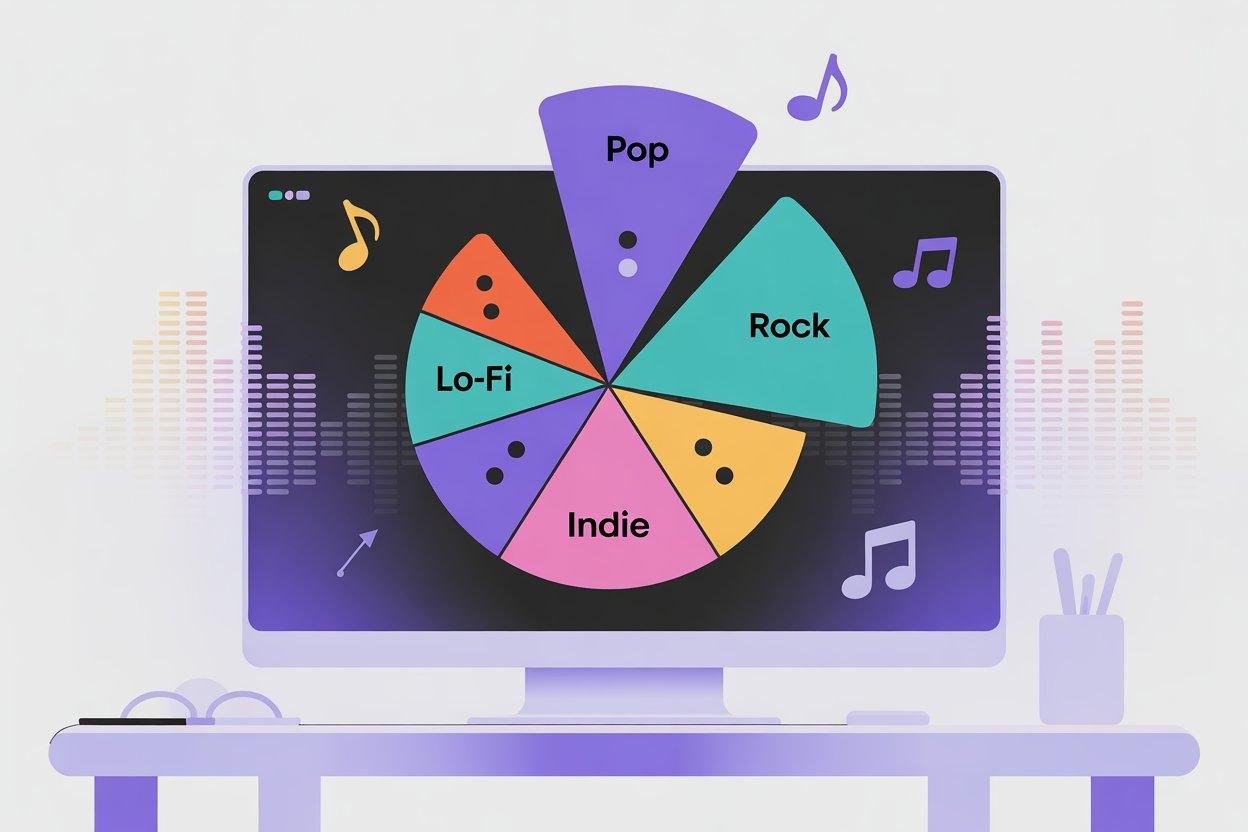 Vibrant infographic illustration showing music breakdown style visuals